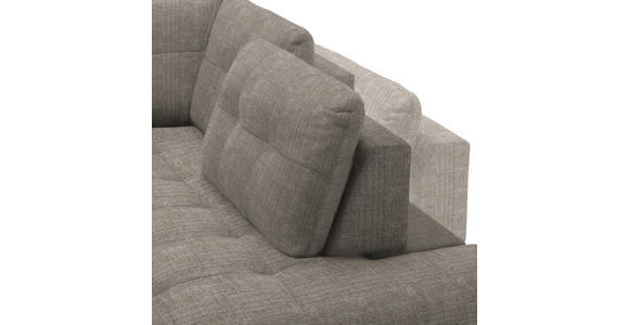 ECKSOFA in Flachgewebe, Leinenoptik Hellbraun  - Hellbraun/Schwarz, Design, Textil/Metall (247/208cm) - Xora