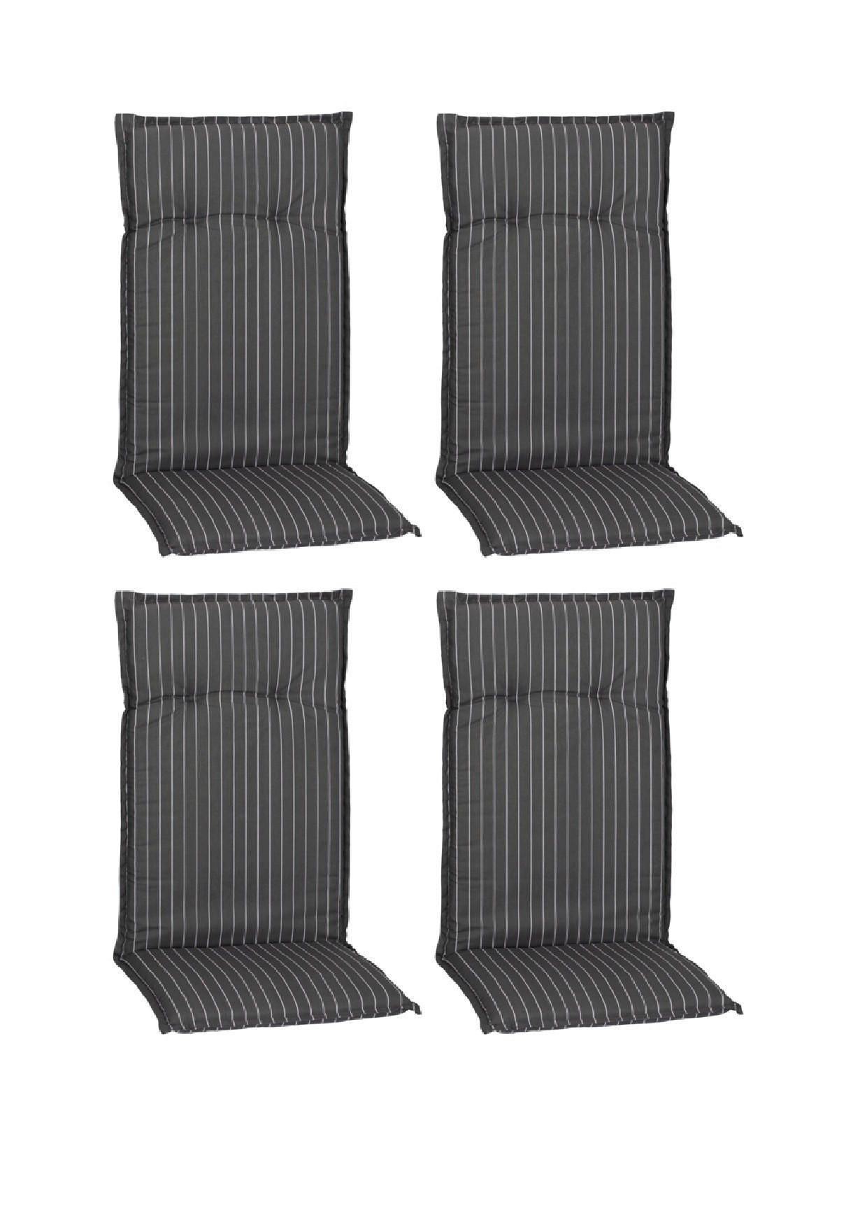 SESSELAUFLAGE Streifen  - Weiß/Grau, Basics, Textil (118/50/6cm) - Gardenson