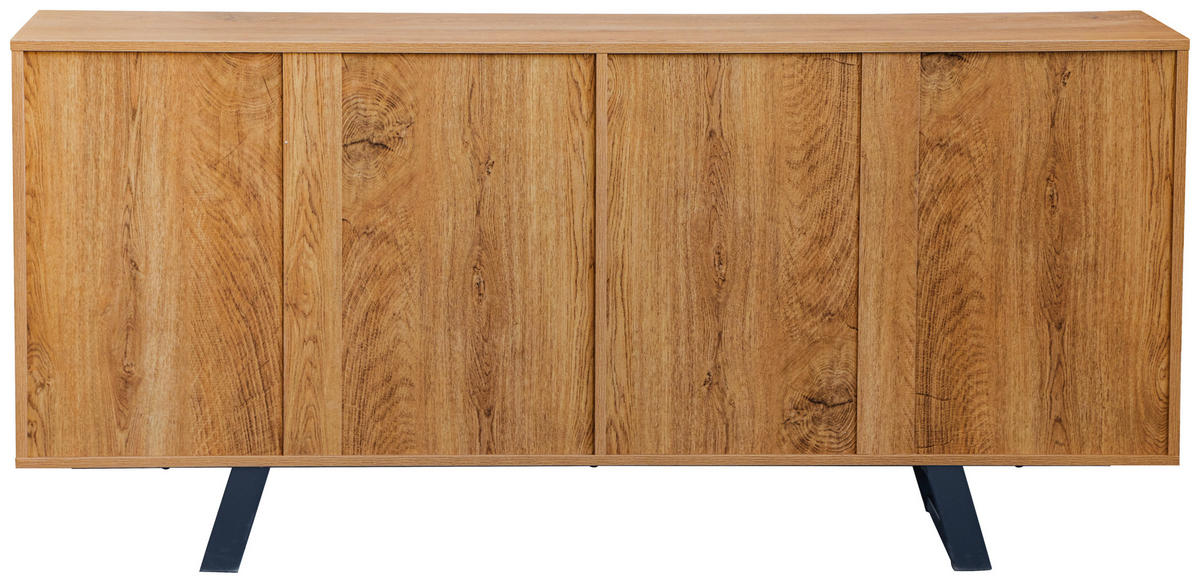 SIDEBOARD  in 160/75/42 cm  - Eichefarben/Schwarz, LIFESTYLE, Holzwerkstoff/Metall (160/75/42cm) - Carryhome