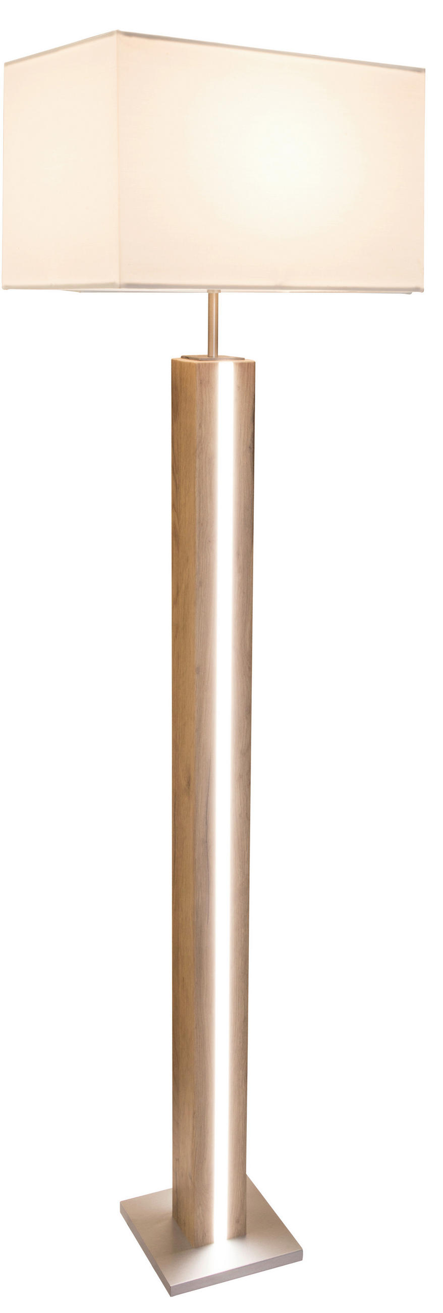STEHLEUCHTE 40/27/150 cm    - Silberfarben/Weiß, Design, Holzwerkstoff/Textil (40/27/150cm) - Globo