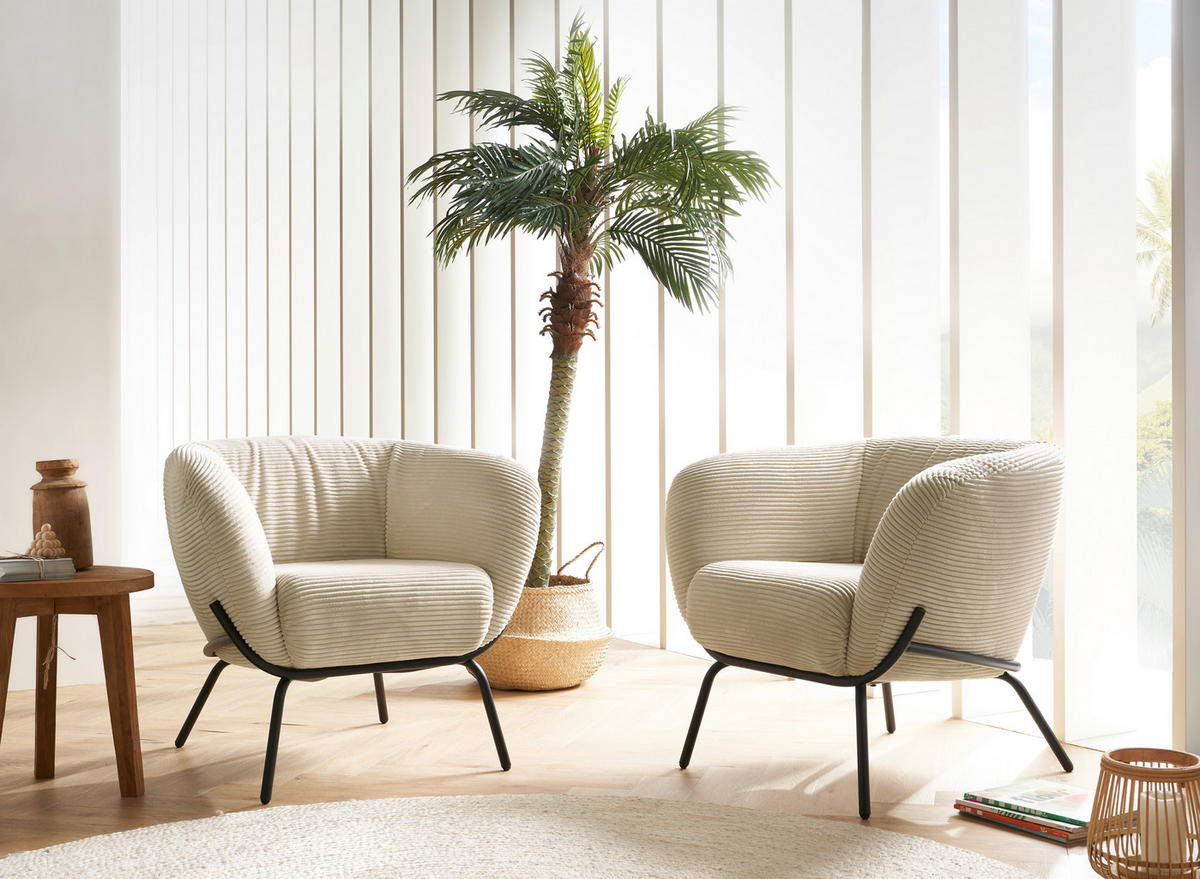 COCKTAILSESSEL in Cord Rosa  - Rosa, Design, Textil (79/71/74cm) - Lomoco