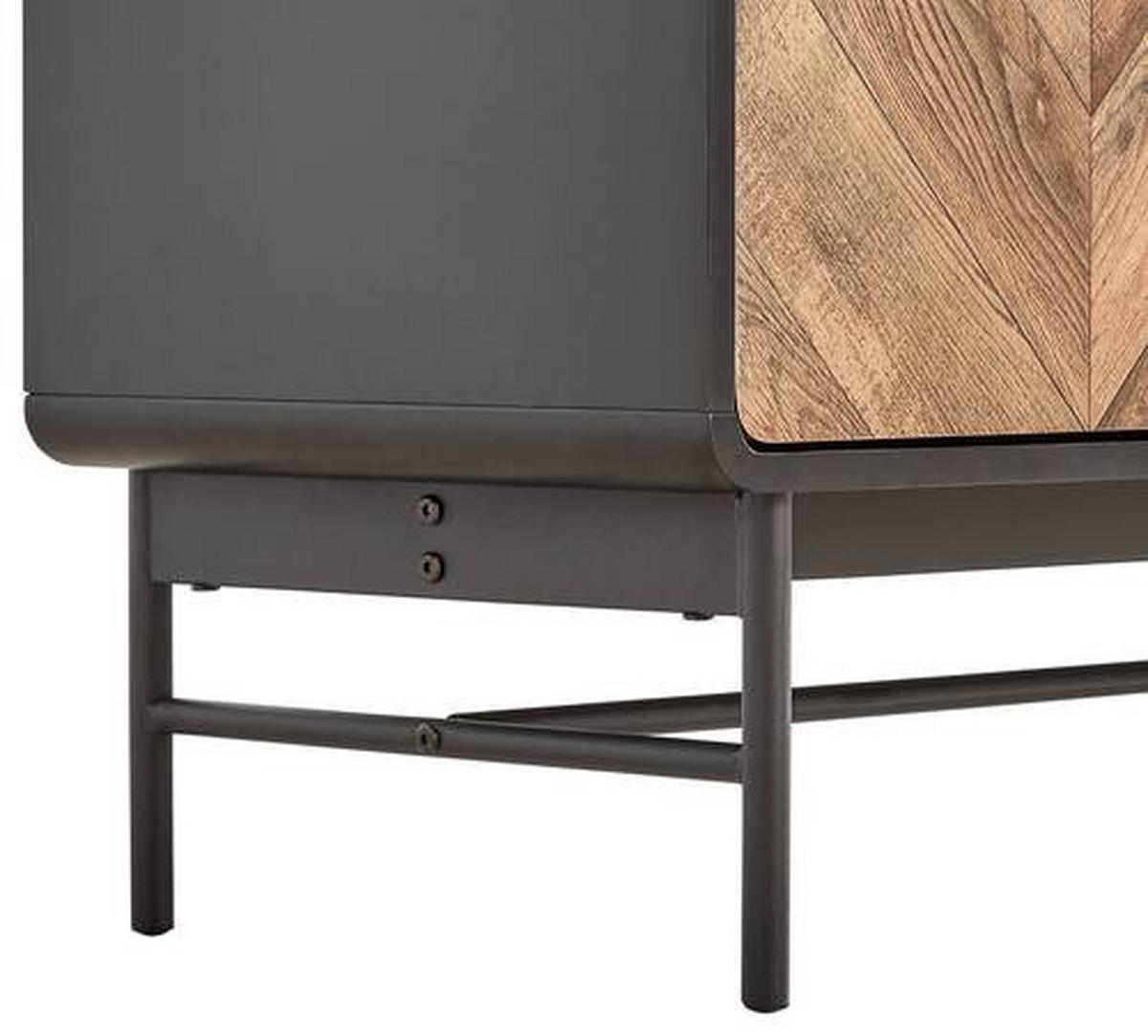 TV-BÄNK 180/52/40 cm  - svart/ekfärgad, Modern, metall/trämaterial (180/52/40cm) - MID.YOU