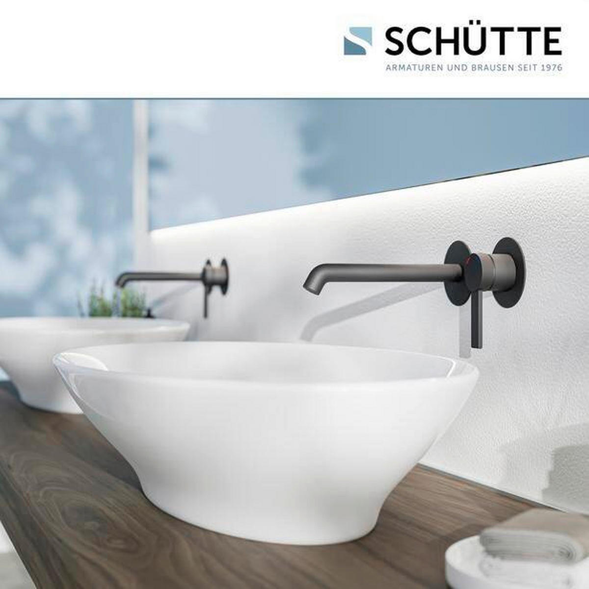 WASCHTISCHARMATUR 20/8/27 cm  - Schwarz, Basics, Metall (20/8/27cm) - Schütte