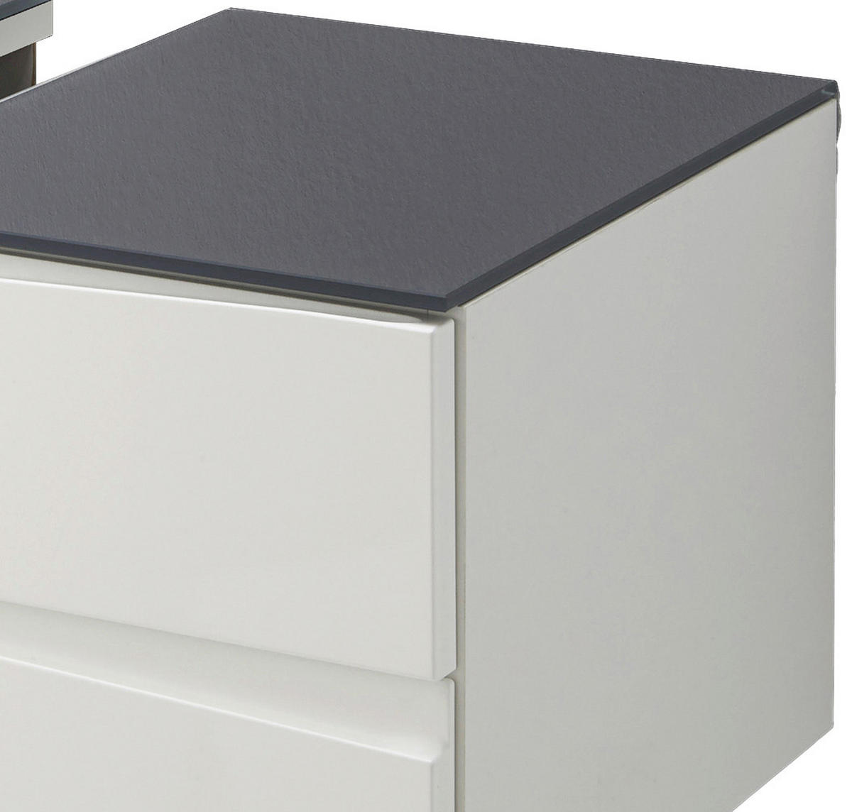 WASCHBECKENUNTERSCHRANK 80/33/47 cm  - Weiß Hochglanz/Grau, MODERN, Glas/Holzwerkstoff (80/33/47cm) - MID.YOU