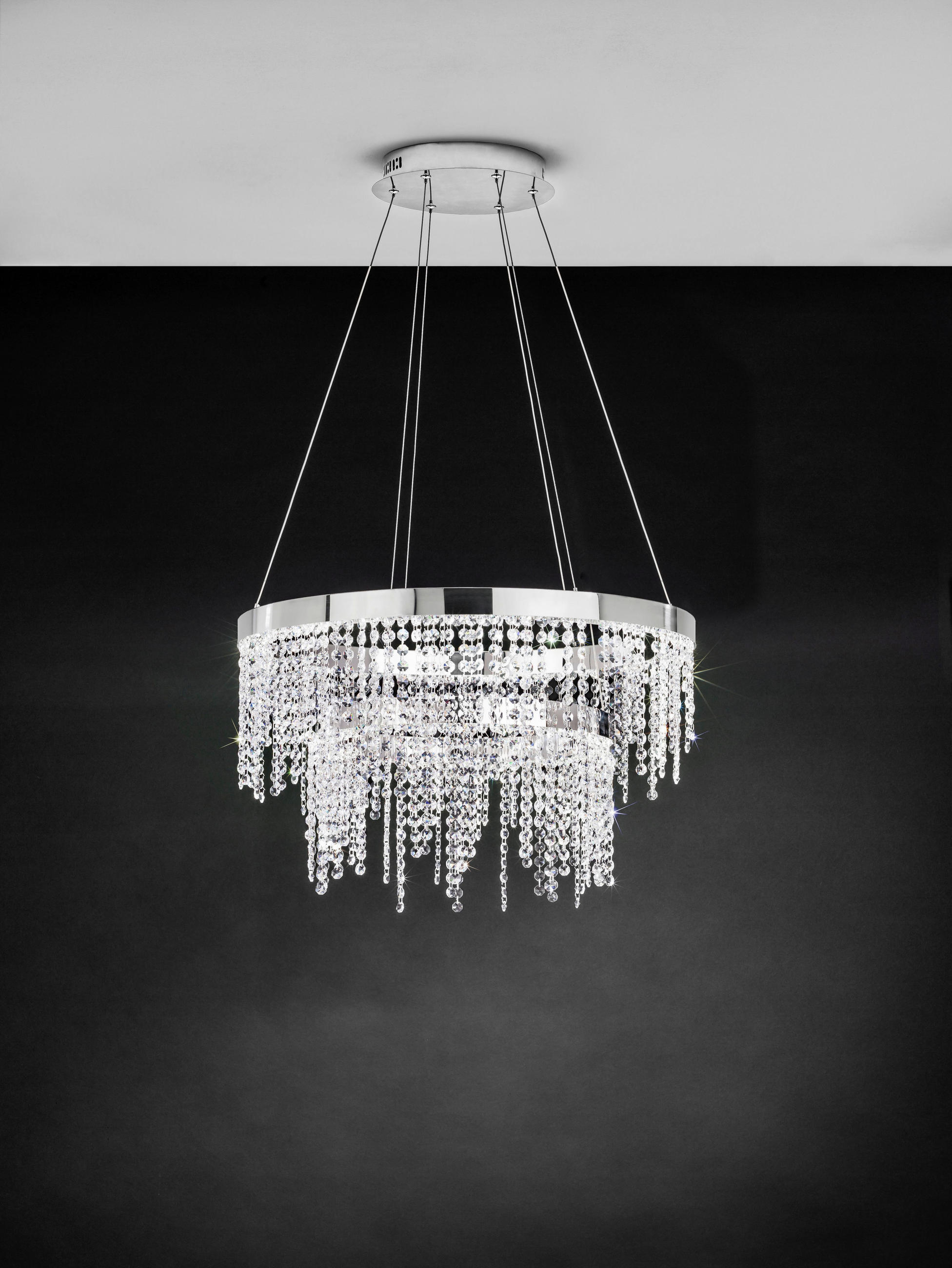 LED-HÄNGELEUCHTE ANTELAO 61/150 cm   - Klar/Chromfarben, Design, Glas/Metall (61/150cm) - Eglo