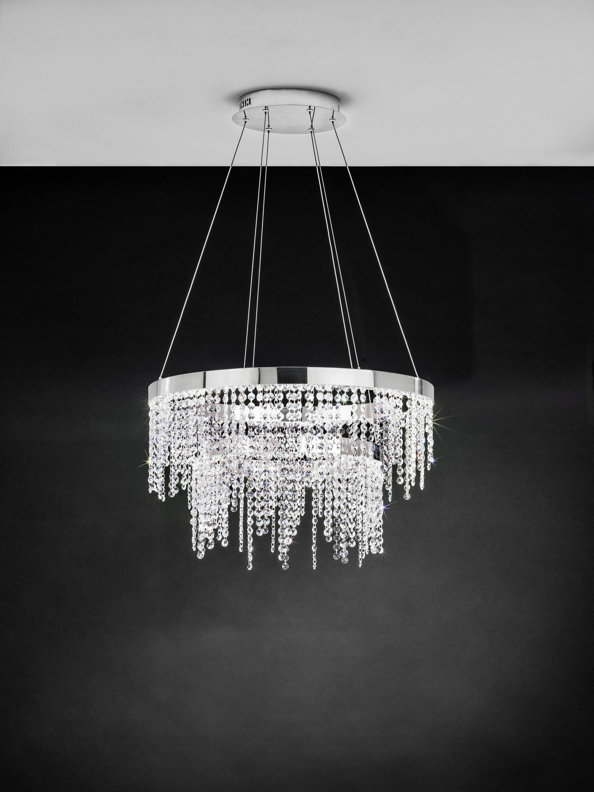 LED-HÄNGELEUCHTE ANTELAO 61/150 cm   - Klar/Chromfarben, Design, Glas/Metall (61/150cm) - Eglo