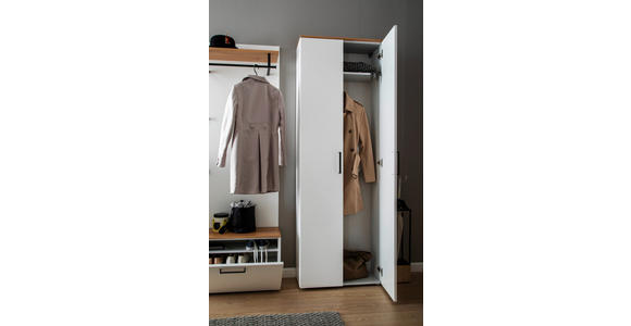 GARDEROBE 5-teilig  in 220/198/29 cm  - Wildeiche/Weiß, Design, Holz/Holzwerkstoff (220/198/29cm) - Moderano