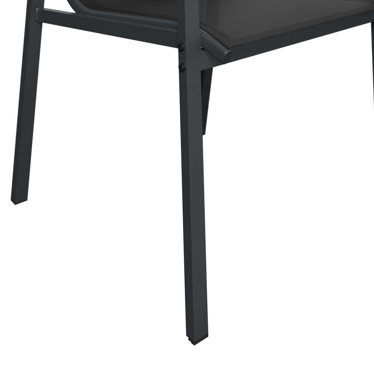 GARTENTISCHGRUPPE beschichtet Stahl  - Dunkelgrau/Naturfarben, MODERN, Glas/Kunststoff (150/75.5/90cm) - Ambia Garden