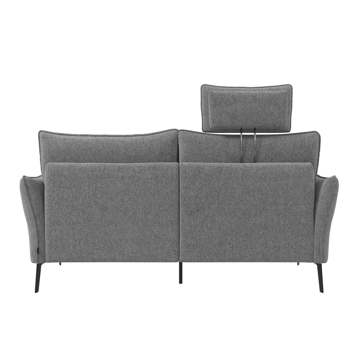 3-SITZER-SOFA  in Chenille Grau Modern  - Schwarz/Grau, KONVENTIONELL, Textil/Metall (184/90/92cm) - Elegando