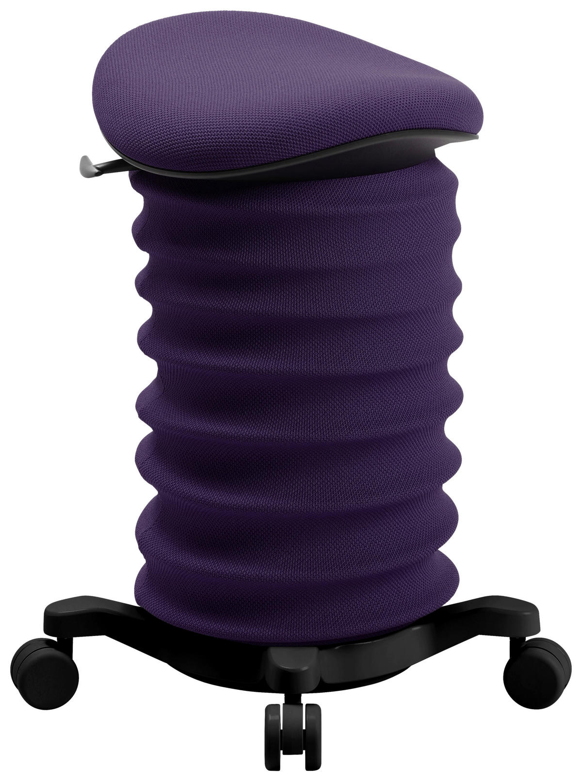 BÜROHOCKER Lila, Schwarz  - Lila/Schwarz, Design, Kunststoff/Textil (37,5/58-70/36cm) - Topstar