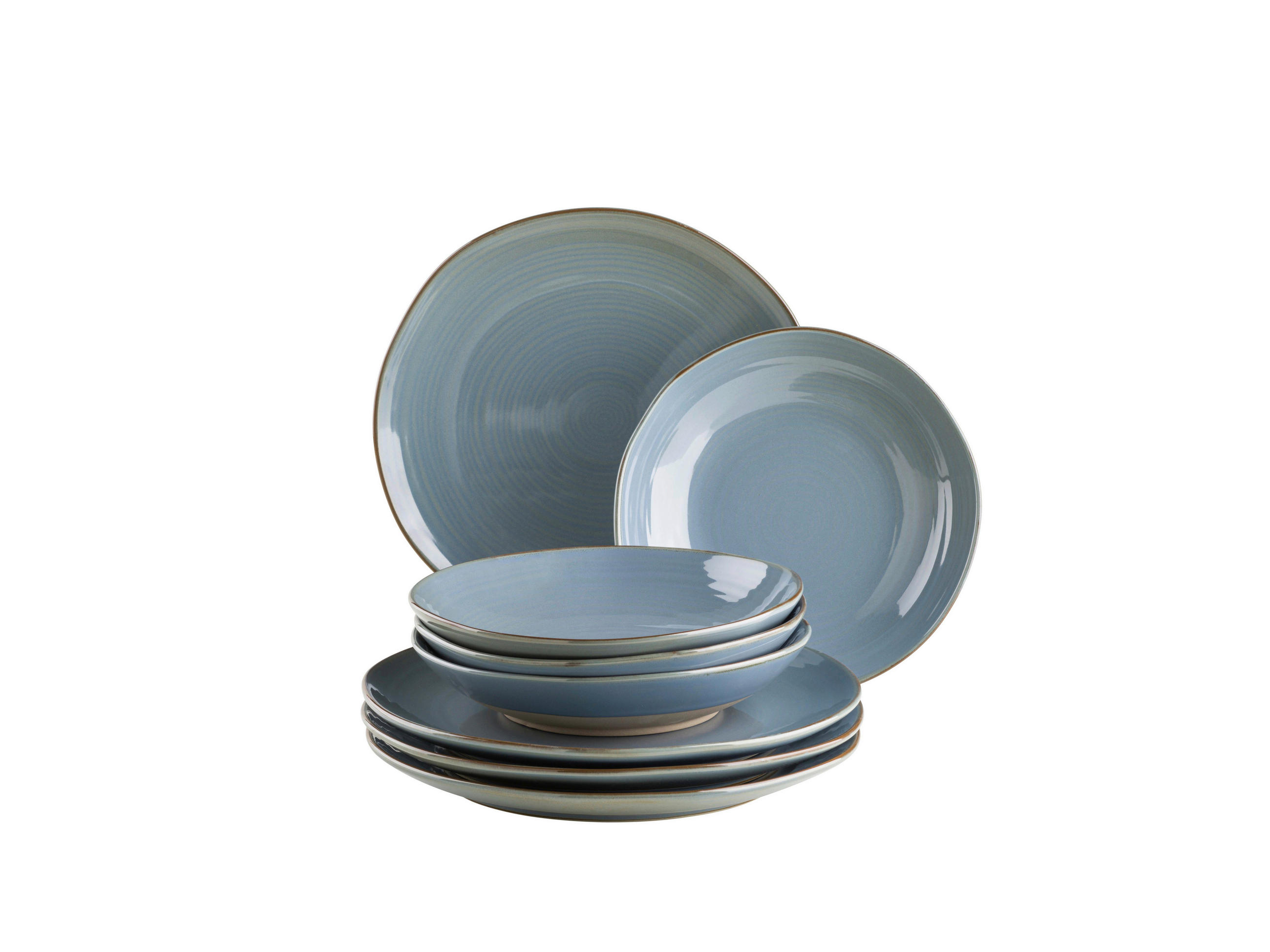 TAFELSERVICE Blaugrau Nottingham 8-teilig  - Blaugrau, Basics, Keramik - Mäser