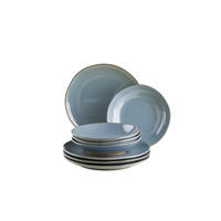 TAFELSERVICE Nottingham 8-teilig  - Blaugrau, Basics, Keramik - Mäser