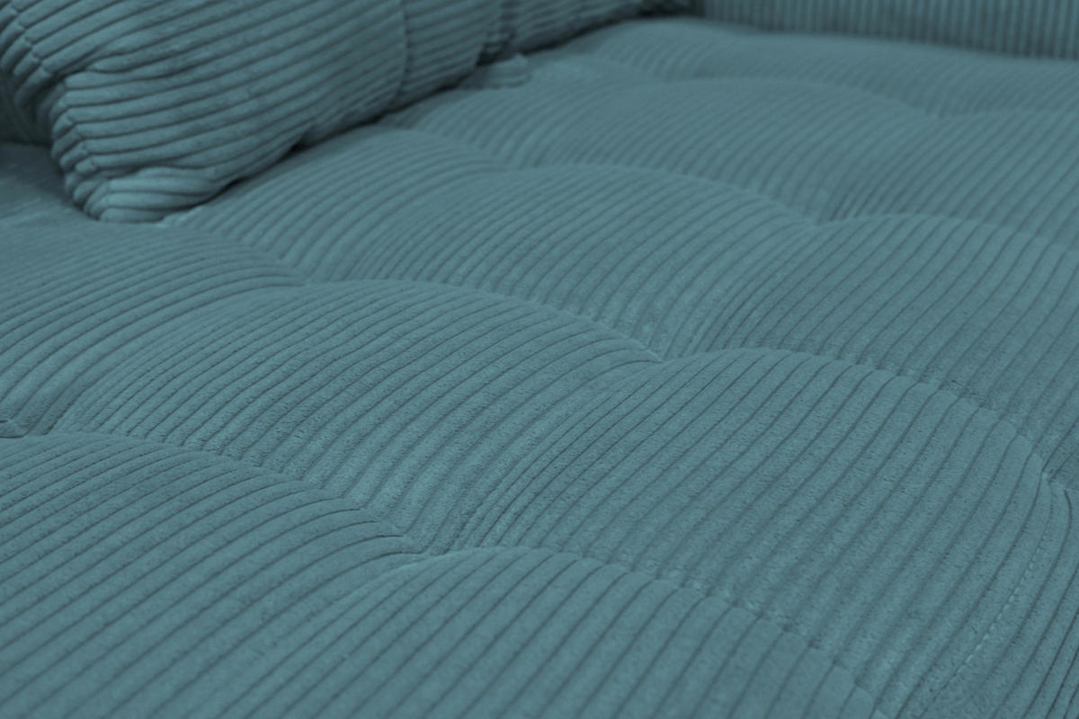 BIGSOFA Cord Petrol  - Petrol/Schwarz, KONVENTIONELL, Textil/Metall (246/100/116cm) - Carryhome