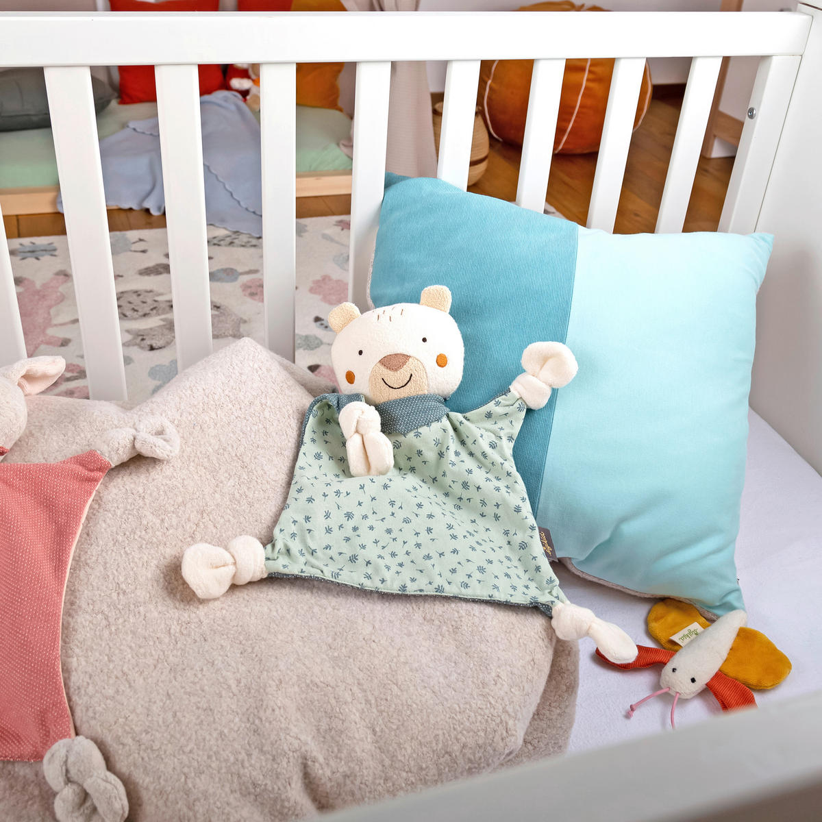 SCHMUSETUCH - Pastellgrün/Weiß, Basics, Textil (31/29/6cm) - Sigikid