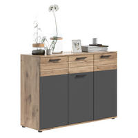 KOMMODE  in 120/87/40 cm  - Eichefarben/Grau, Holzwerkstoff/Kunststoff (120/87/40cm) - MID.YOU