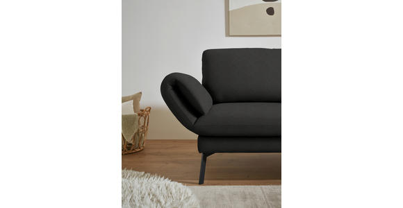 ECKSOFA  in Flachgewebe Anthrazit  255-365/175-224 cm  - Anthrazit/Schwarz, Design, Textil/Metall (255-365/175-224cm) - Dieter Knoll