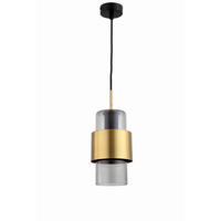 HÄNGELEUCHTE 10/150 cm  - Goldfarben/Grau, Basics, Glas (10/150cm)