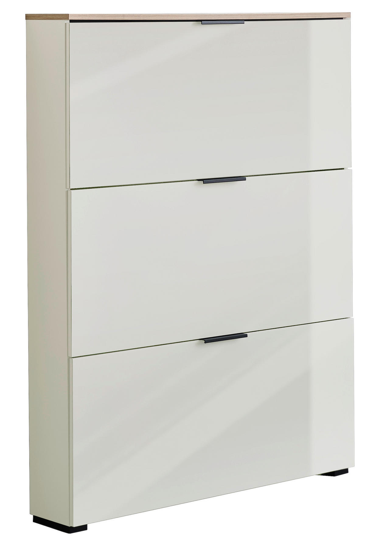 CIPELARNIK SA NAGIBNIM VRATIMA  boja hrasta, kašmir  staklo, pločasti materijal     - kašmir/boja hrasta, Dizajnerski, staklo/metal (100/129/19cm) - Voleo