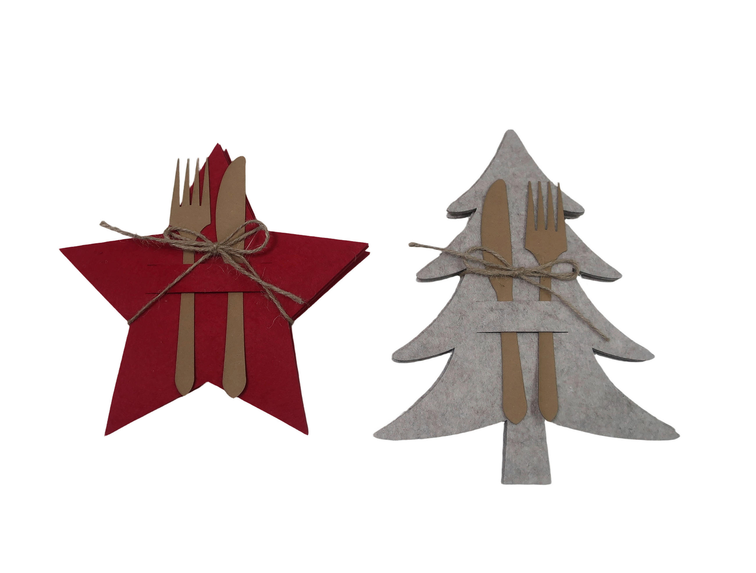 BESTECKTASCHE - Ecru/Rot, LIFESTYLE, Papier/Textil - X-Mas
