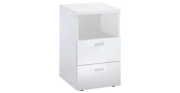 NACHTSCHRANK 35/62/40 cm  - Chromfarben/Weiß Hochglanz, Basics, Holzwerkstoff/Kunststoff (35/62/40cm) - Carryhome