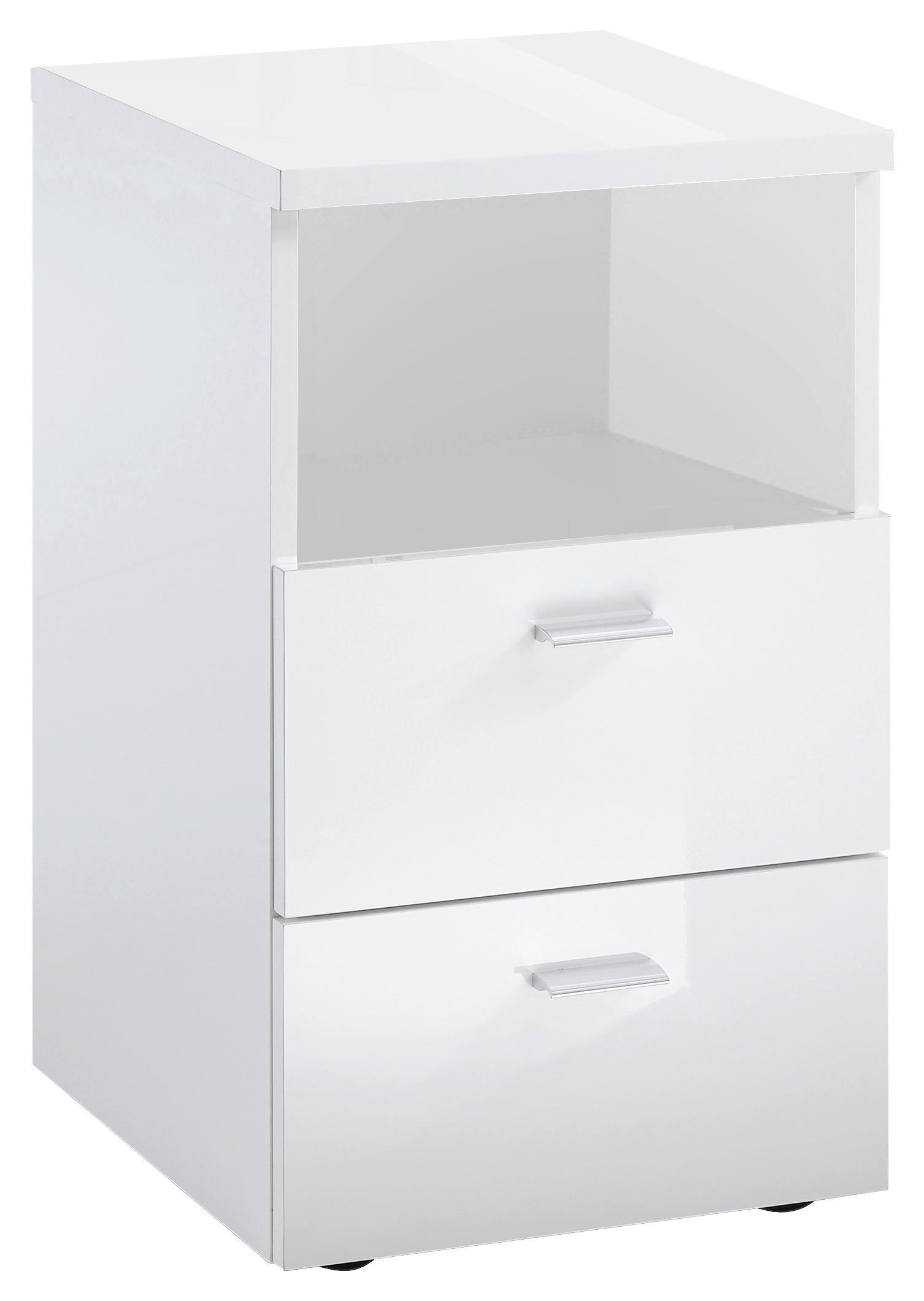 Carryhome NOČNÝ STOLÍK, biela s vysokým leskom, 35/62/40 cm.