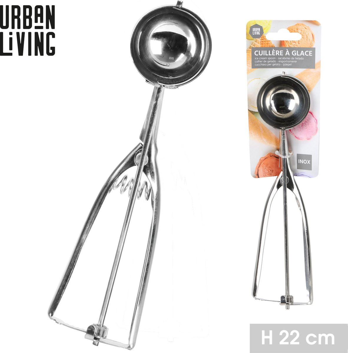 ŽLICA ZA SLADOLED URBAN LIVING  - boje oplemenjenog čelika, Basics, metal (6/22cm)