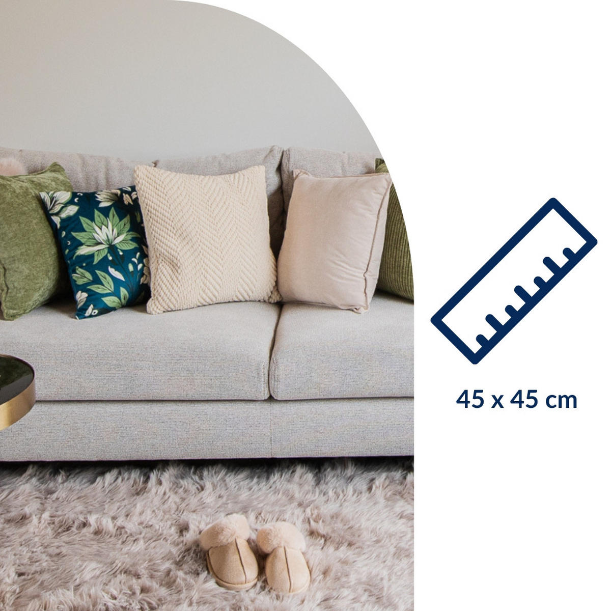 UKRASNI JASTUČIĆ 45/45 cm   RENEE  - taupe, Konvencionalno, tekstil (45/45cm)