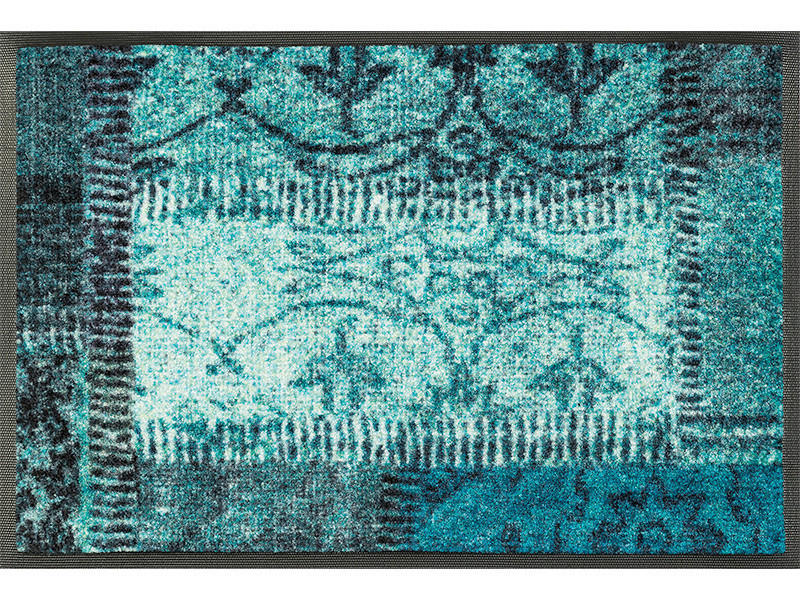 FUßMATTE  40/60 cm  Anthrazit, Türkis  - Türkis/Anthrazit, KONVENTIONELL, Kunststoff/Textil (40/60cm) - wash+dry