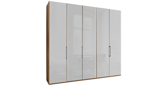 FALTTÜRENSCHRANK 250/236/58 cm 3-türig Weiß, Eiche Bianco  - Schieferfarben/Eiche Bianco, KONVENTIONELL, Glas/Holzwerkstoff (250/236/58cm) - Dieter Knoll