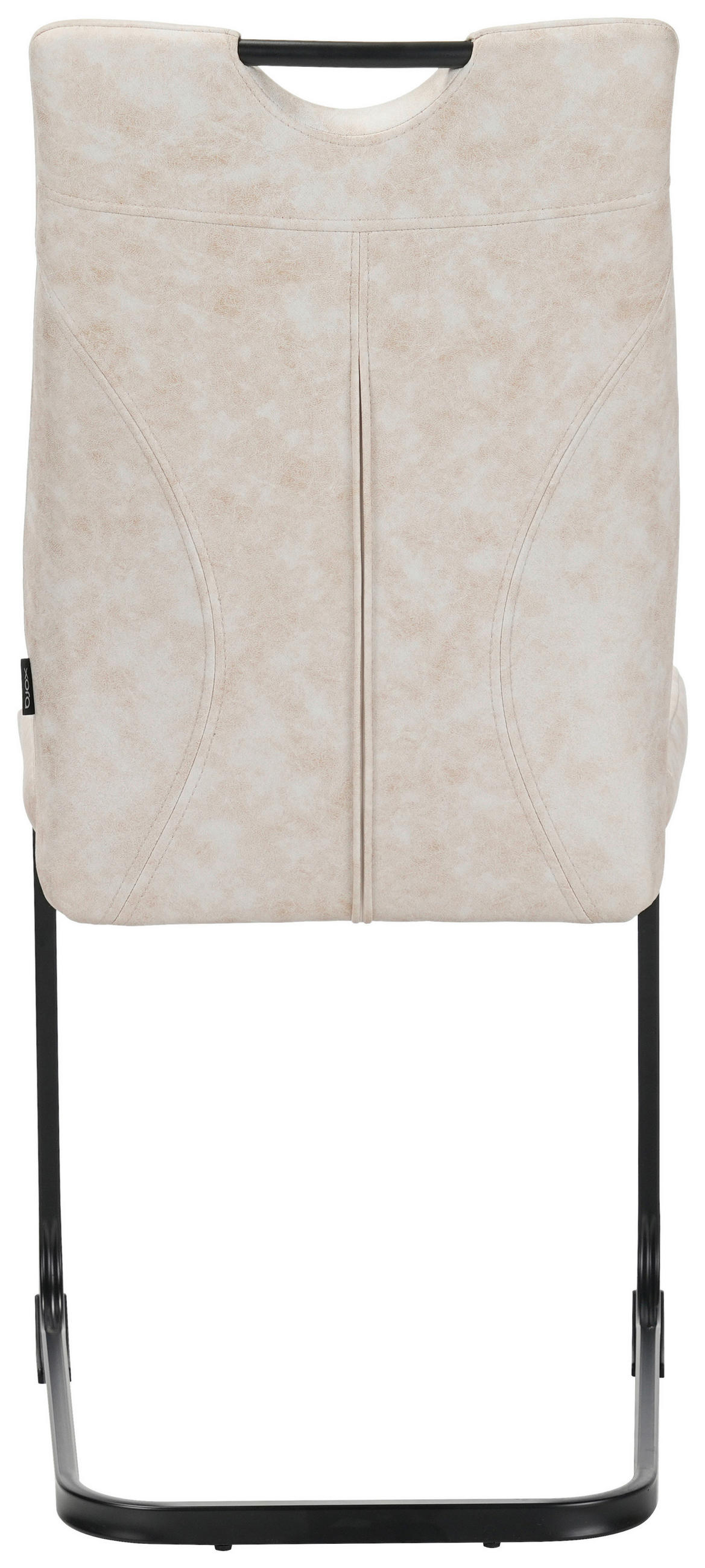STUHL-SET 4 Stück  in Mikrofaser  - Beige/Schwarz, Design, Textil/Metall (43/97/57cm) - Xora