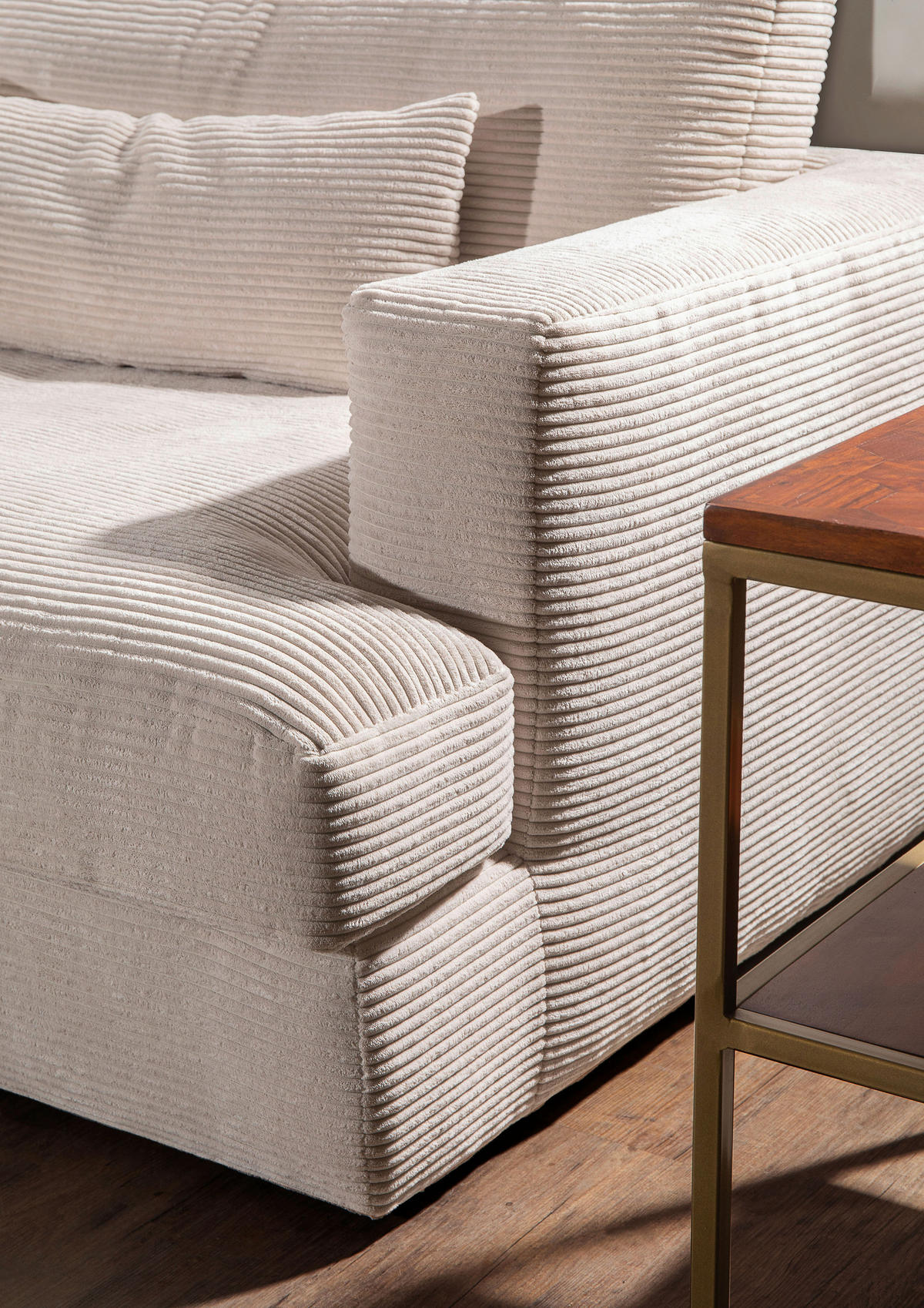 BIGSOFA in Cord Olivgrün  - Schwarz/Olivgrün, Romantik / Landhaus, Kunststoff/Textil (270/67/120cm) - Landscape