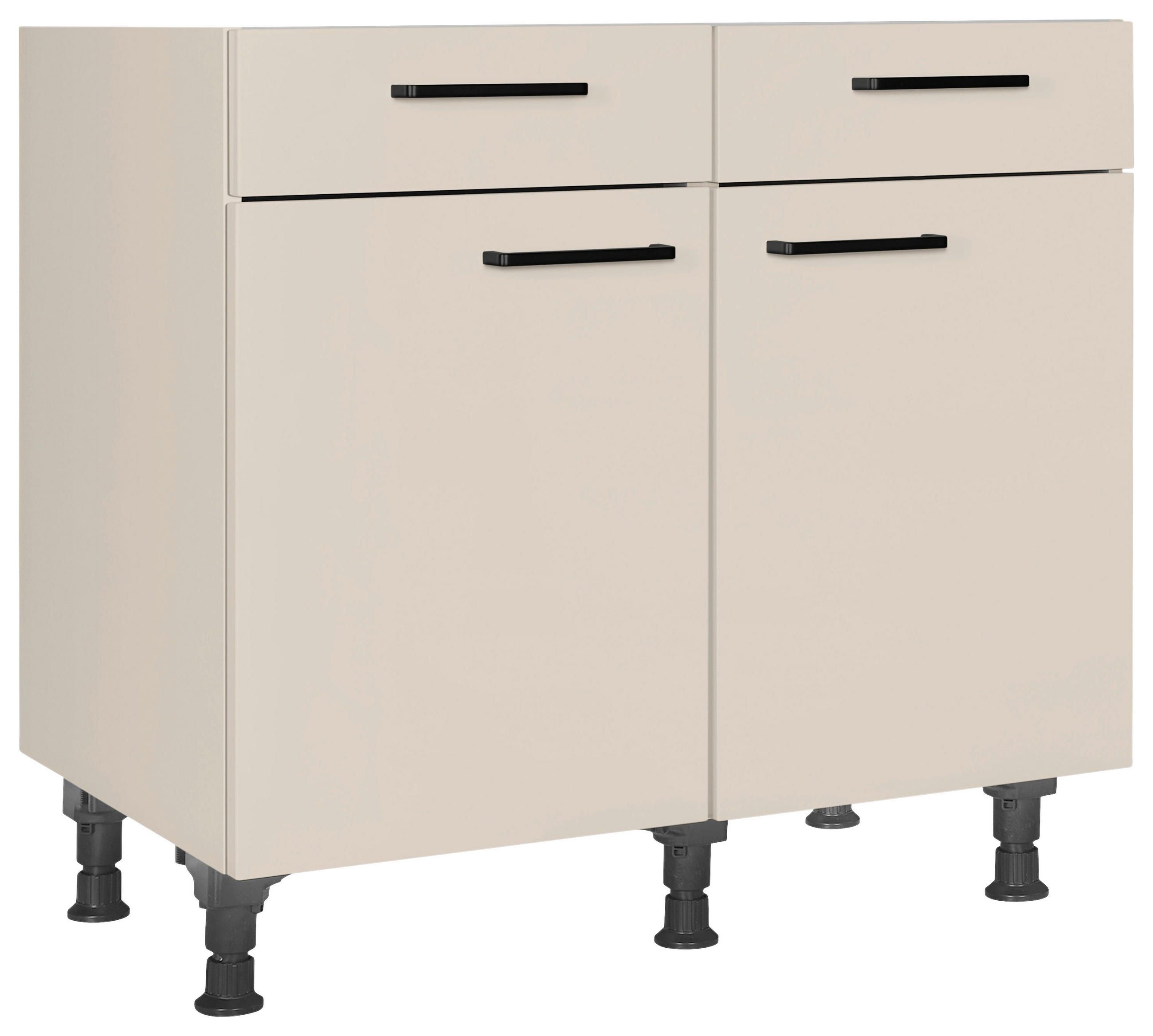 SCHUBKASTENUNTERSCHRANK 90/87/56 cm  in Sandfarben  - Sandfarben/Schwarz, MODERN, Holzwerkstoff/Metall (90/87/56cm) - Nobilia
