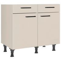SCHUBKASTENUNTERSCHRANK 90/87/56 cm  in Sandfarben  - Sandfarben/Schwarz, MODERN, Holzwerkstoff/Metall (90/87/56cm) - Nobilia