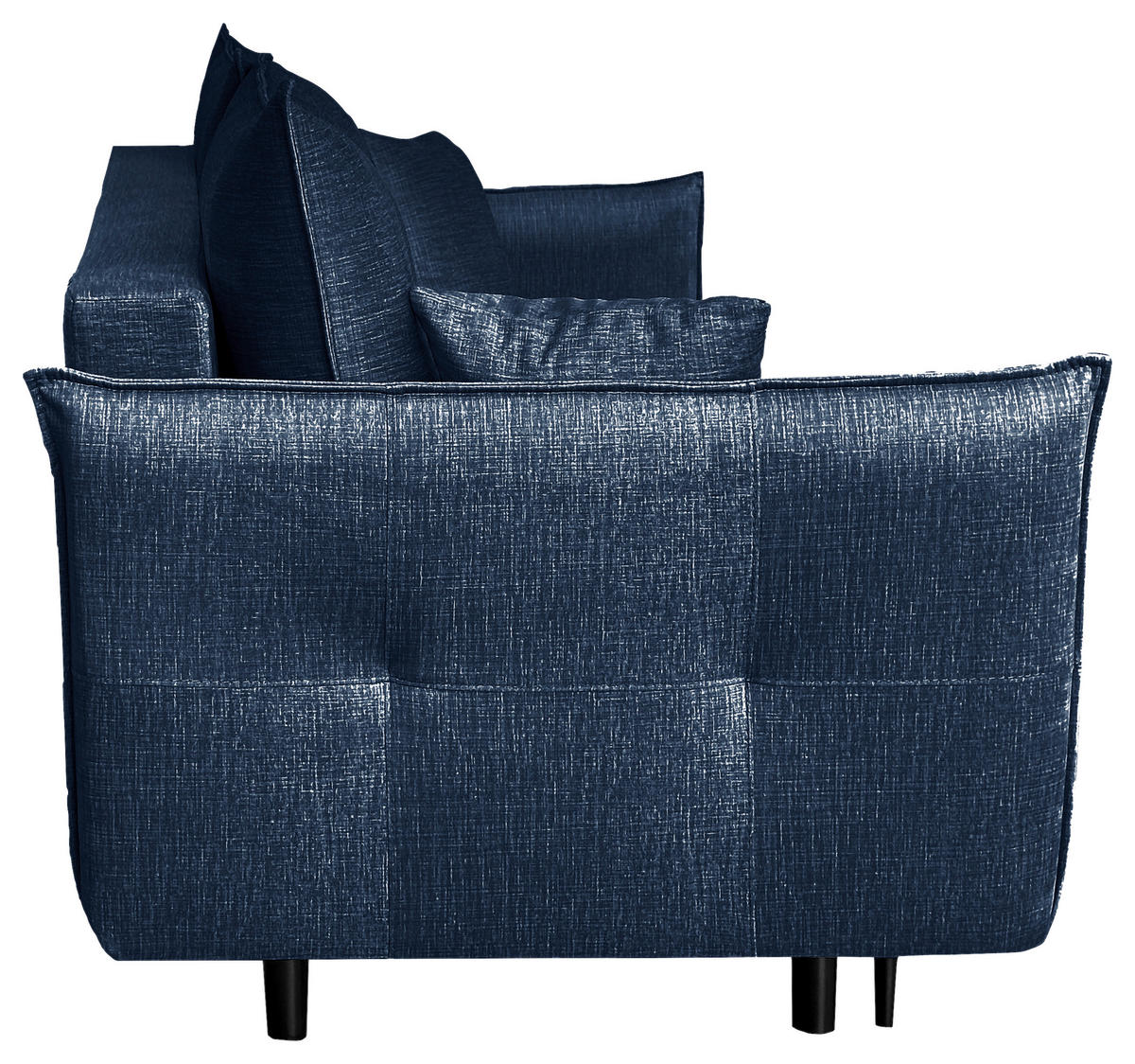 SCHLAFSOFA  mit Liegefunktion Flachgewebe Blau  - Blau/Schwarz, Design, Holz/Kunststoff (216/96/102cm) - MID.YOU