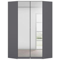 DREHTÜRENSCHRANK 117/210/54 cm,  in Grau, 2-türig  - Alufarben/Grau, KONVENTIONELL, Glas/Holzwerkstoff (117/210/54cm) - home24