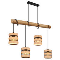 HÄNGELEUCHTE 85/15/120 cm   - Dunkelbraun/Schwarz, Design, Holz/Holzwerkstoff (85/15/120cm) - Globo