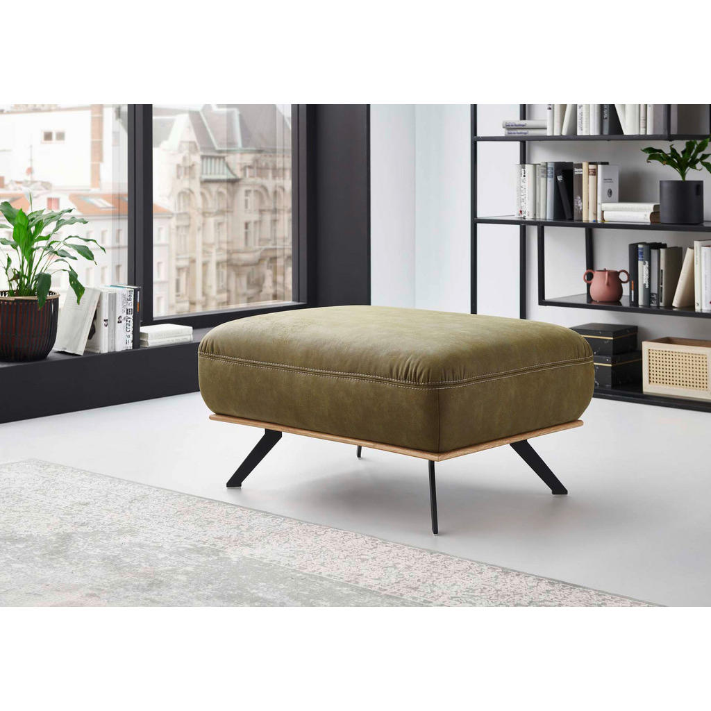 Thumbnail - Voleo Hocker, Grün, Textil, 90x45x68 cm, Fußauswahl, Stoffauswahl, Wohnzimmer, Hocker, Sitzhocker