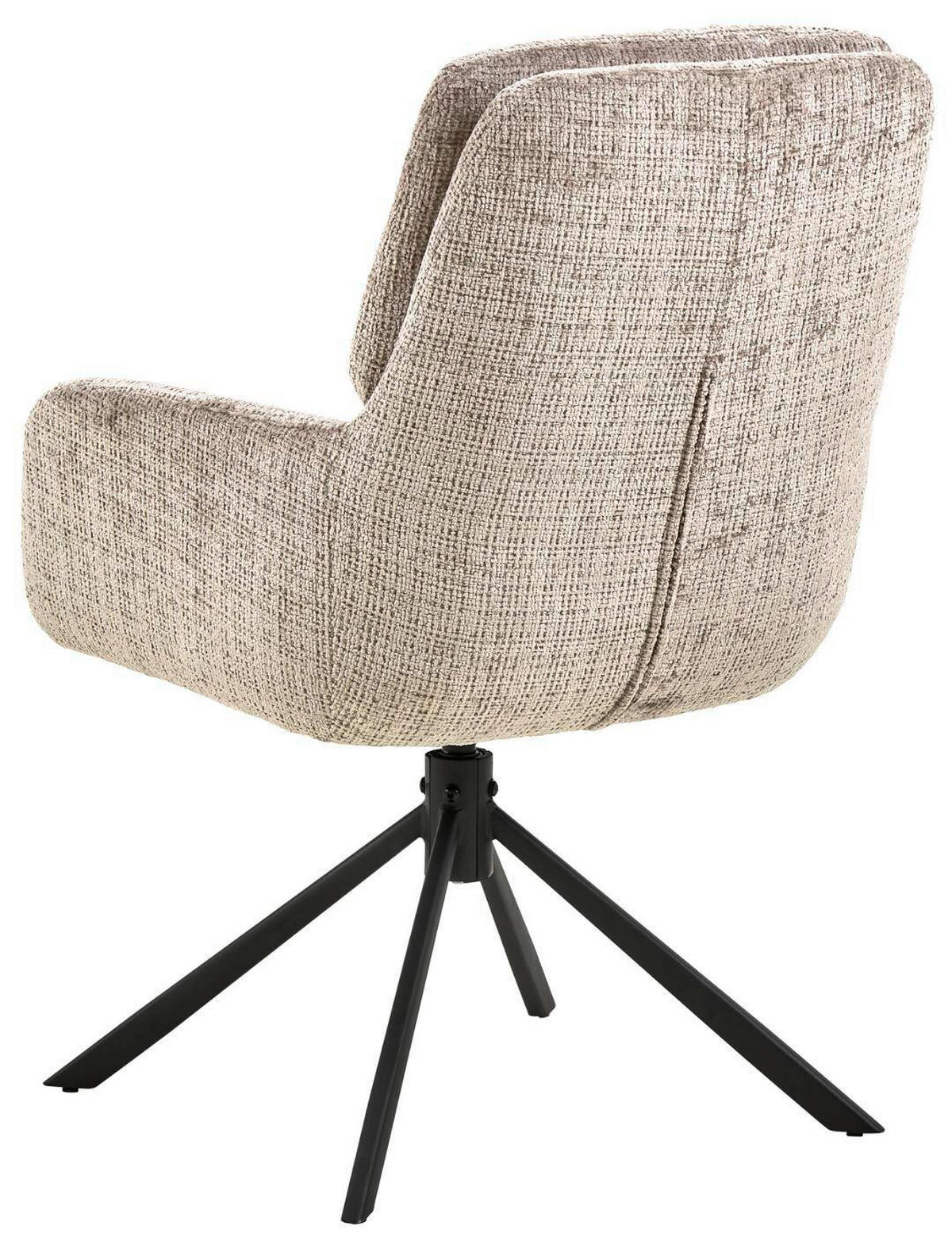ARMLEHNSTUHL 2 Stück automatische Rückholfunktion Chenille  Schwarz, Beige  - Beige/Schwarz, MODERN, Textil/Metall (61/94/67cm) - MID.YOU