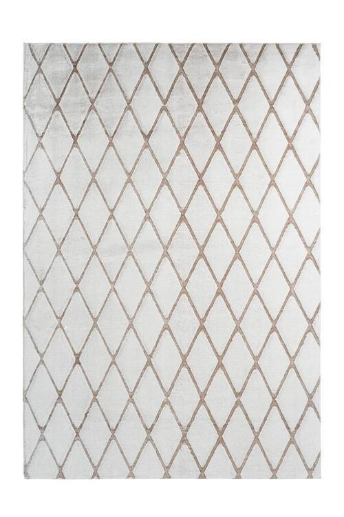HOCHFLORTEPPICH 80/150 cm Weiß, Beige - Beige/Weiß, Design, Textil (80/150cm) - Kayoom