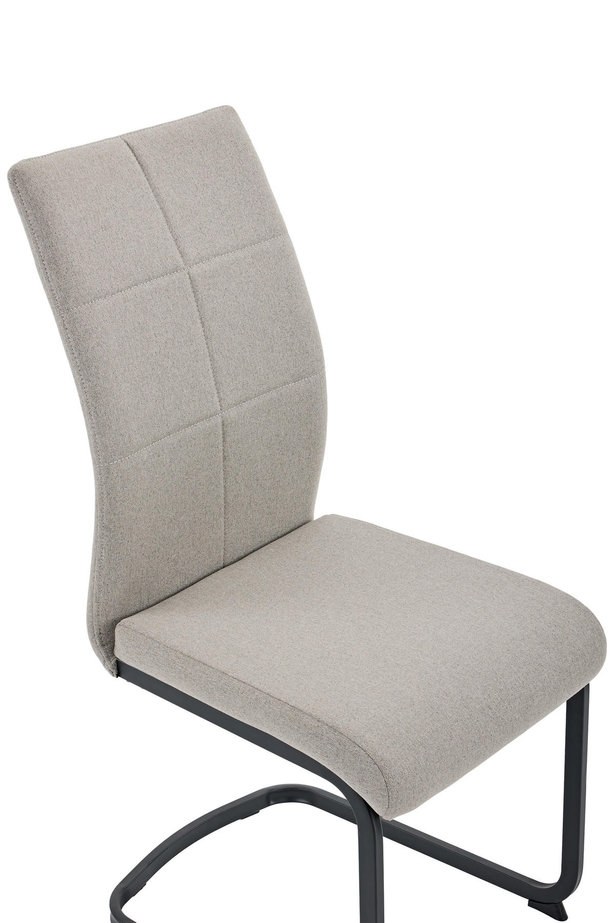 SCHWINGSTUHL-SET 4 Stück  in Stahl Webstoff  - Schlammfarben/Schwarz, MODERN, Textil/Metall (43/98/60cm) - MID.YOU