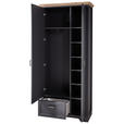 GARDEROBENSCHRANK  in 93/204/41 cm  - Graphitfarben, ROMANTIK / LANDHAUS, Glas/Holzwerkstoff (93/204/41cm) - Landscape