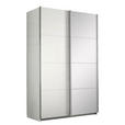 SCHWEBETÜRENSCHRANK  in Weiß  - Alufarben/Weiß, Design, Glas/Holzwerkstoff (136/210/62cm) - Carryhome