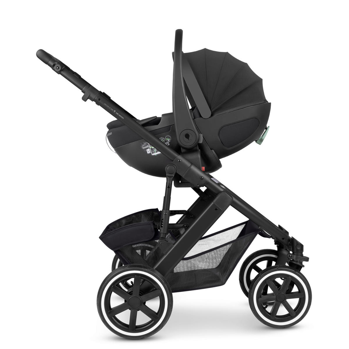 KINDERWAGENSET Salsa 5 Air 3in1 Set Calla  - Schwarz, Basics, Textil/Metall (63/118/95.5cm) - ABC Design