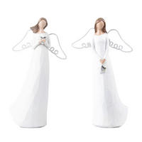 DEKORAČNÝ ANJEL - biela, Basics, plast (12/20/12cm)