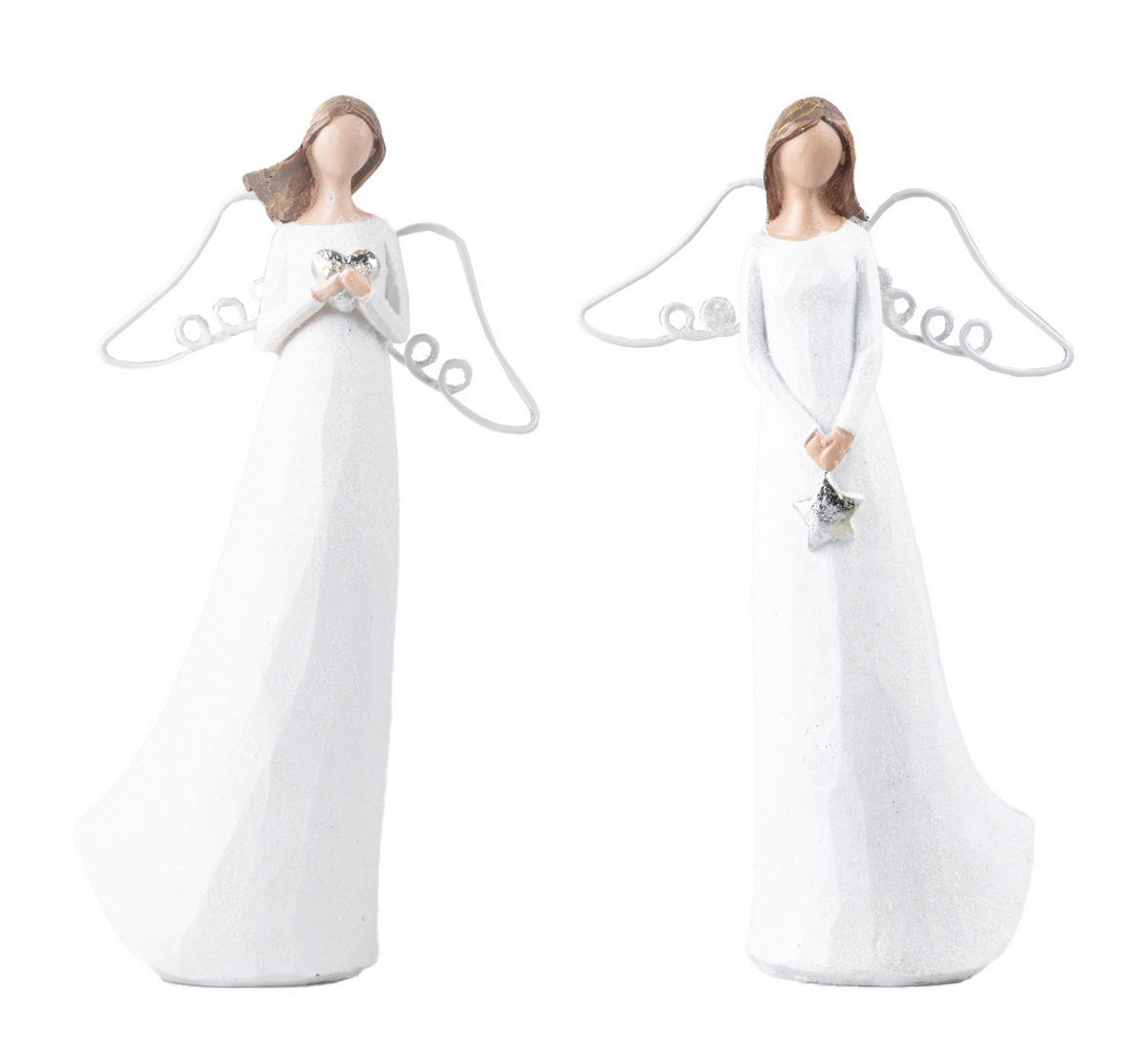 DEKORAČNÝ ANJEL - biela, Basics, plast (12/20/12cm)
