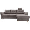 ECKSOFA in Chenille Graubraun  - Graubraun/Naturfarben, Modern, Holz/Textil (250/176cm) - Livetastic