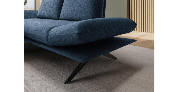 ECKSOFA  in Flachgewebe Blau  155/234 cm  - Blau/Schwarz, Design, Textil/Metall (155/234cm) - Dieter Knoll