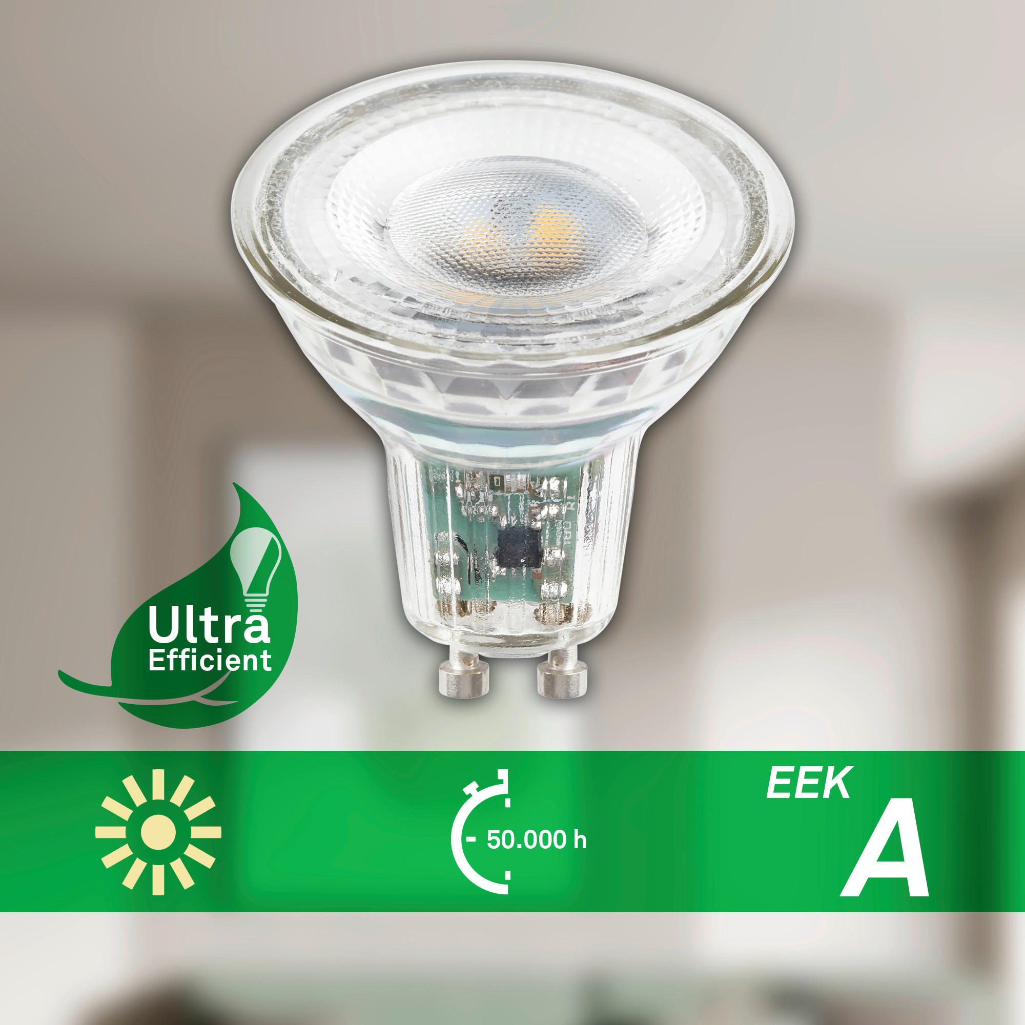 LED-LEUCHTMITTEL  - Silberfarben, Basics, Glas (5/5,6cm)