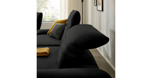 ECKSOFA  in Teddystoff Schwarz  280/170-195 cm  - Schwarz, Design, Textil/Metall (280/170-195cm) - Dieter Knoll