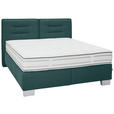 BOXSPRINGBETT 160/200 cm  in Petrol  - Chromfarben/Petrol, KONVENTIONELL, Textil (160/200cm) - Dieter Knoll